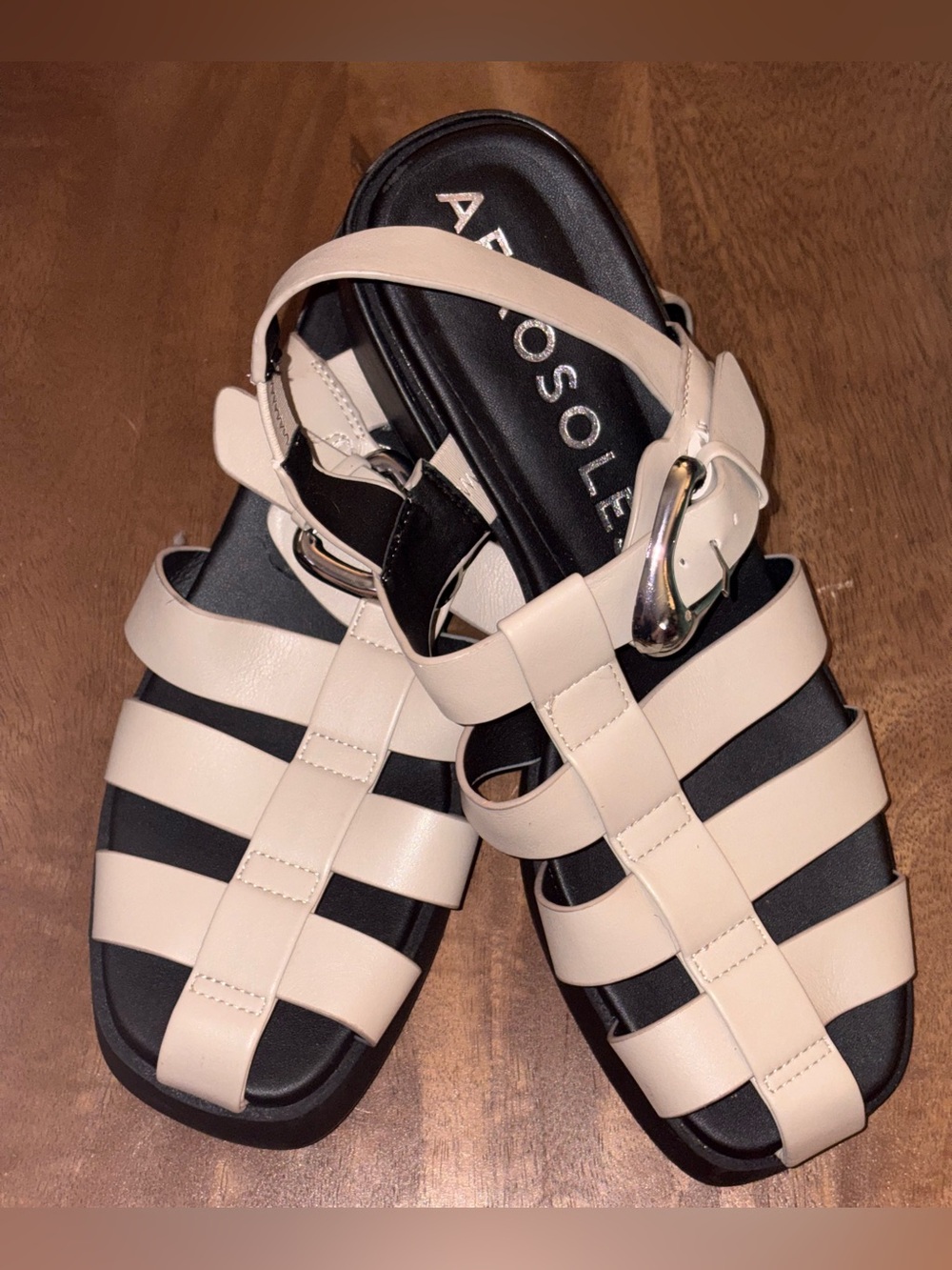 Aerosoles Bone Off-Cream Strappy Fisherman Platform Sandals Size 9.5 NWT